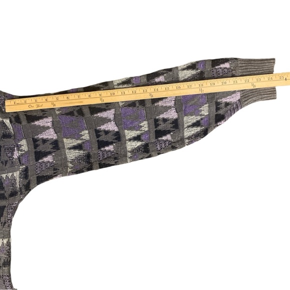 VTG Fluid Sweater Men’s XL Purple Gray Black Knit Geometric 80’s Retro Crew Neck - Picture 10 of 11